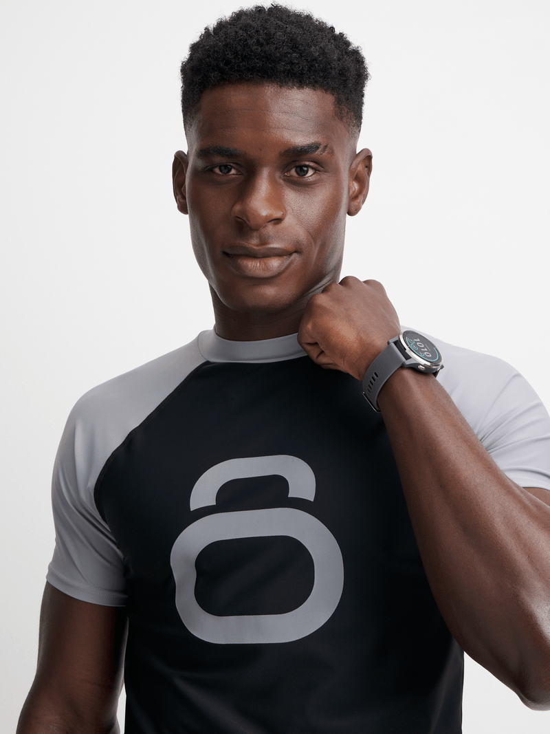 TS KB Men's Quick-Dry Grey/Black Rash Vest: Ultimate UV Protection for Water Sports