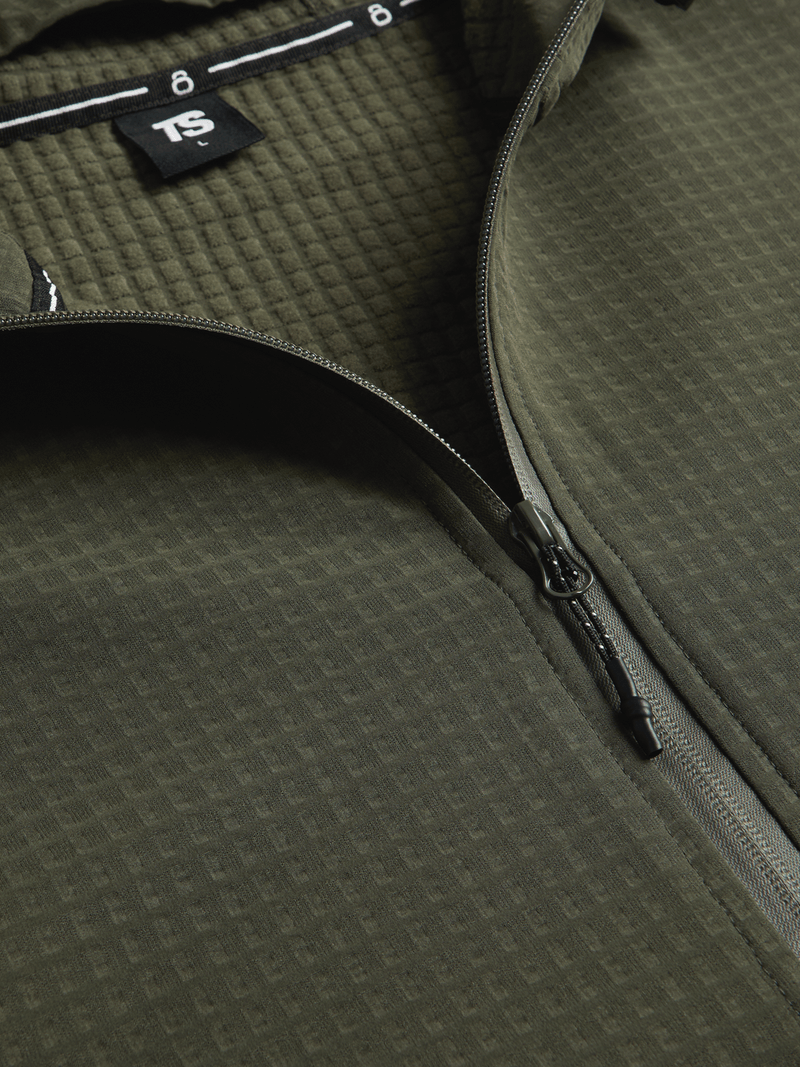 Stylish Men's Hybrid Textured Zip-Through Fatigue Jacket for Dynamic Lifestyles