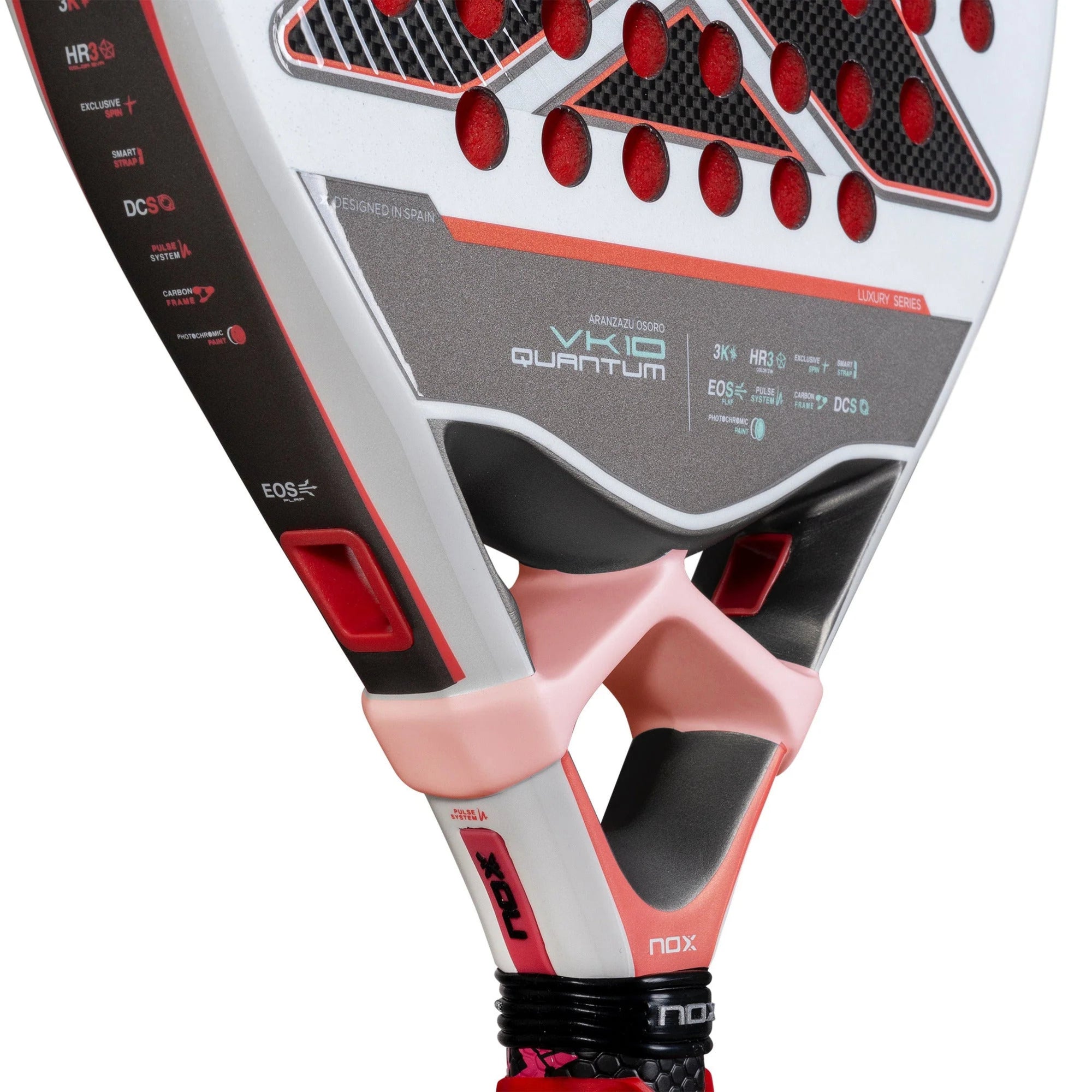 NOX VK10 Quantum 3K Padel Racket 2025 - Red Heart