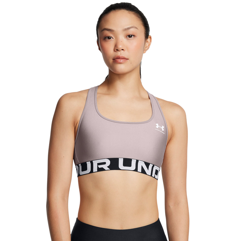 Under Armour Heatgear® Authentics Mid Branded Sports Bra Grey